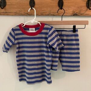 Hanna Andersson Blue and Gray Striped Pajama Set